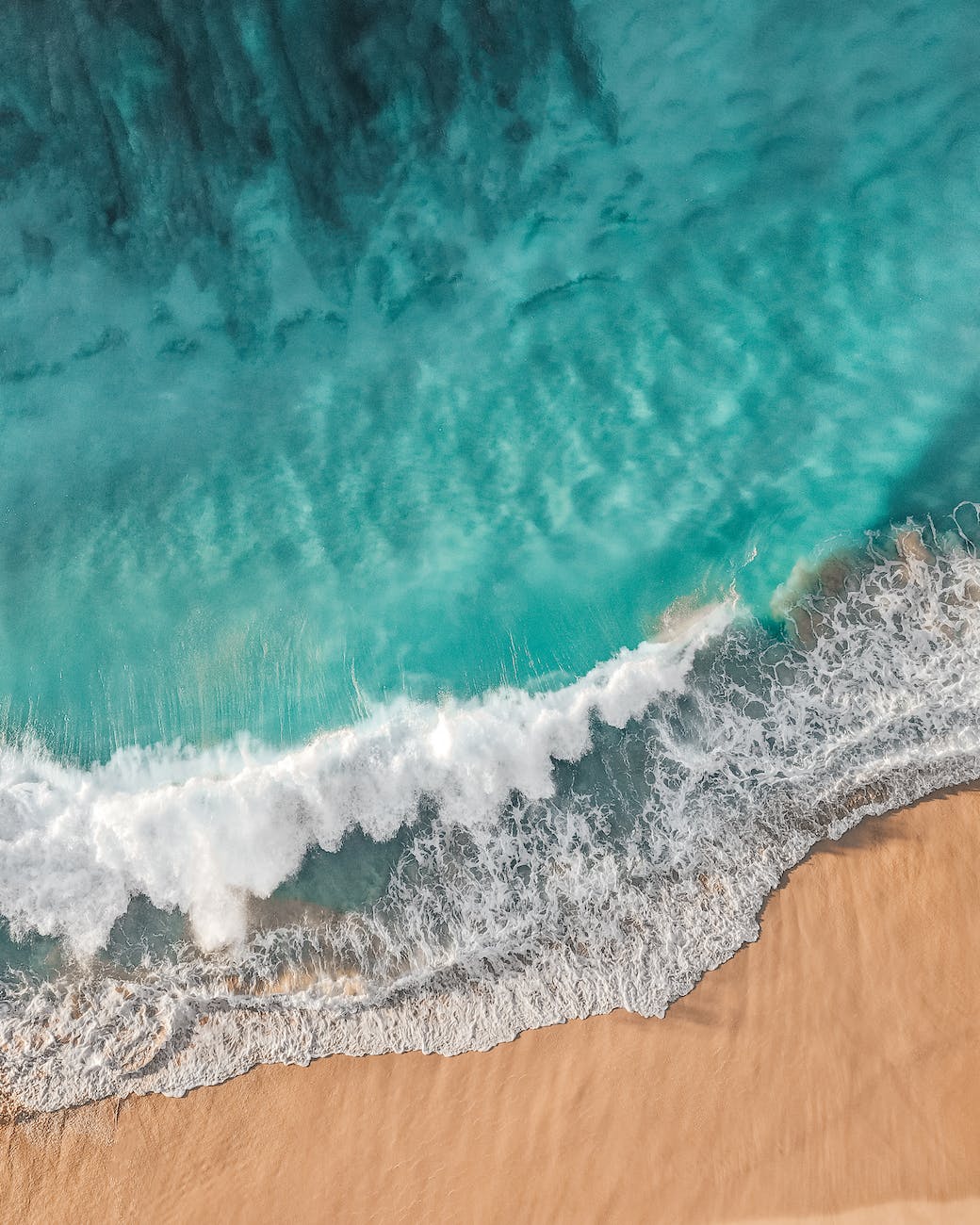 aerial view of ocean waves